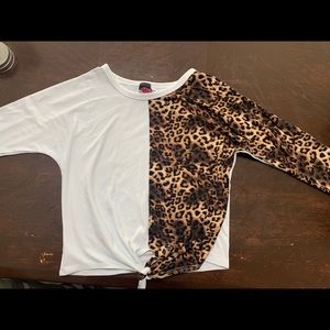 Long sleeve cheetah blouse